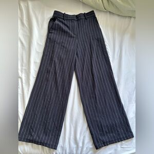 Wide Leg Navy Trousers